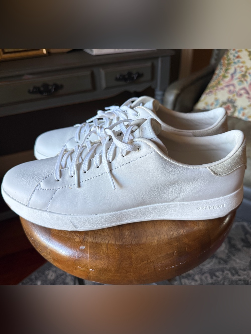 Cole Haan Men’s White Leather Casual Sneakers 11.5